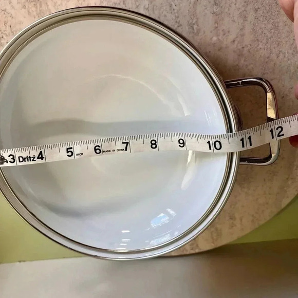 Crofton 4 Quart Floral Casserole Pot with Lid Whote Red Blue 5 x 11 inches - Picture 10 of 12